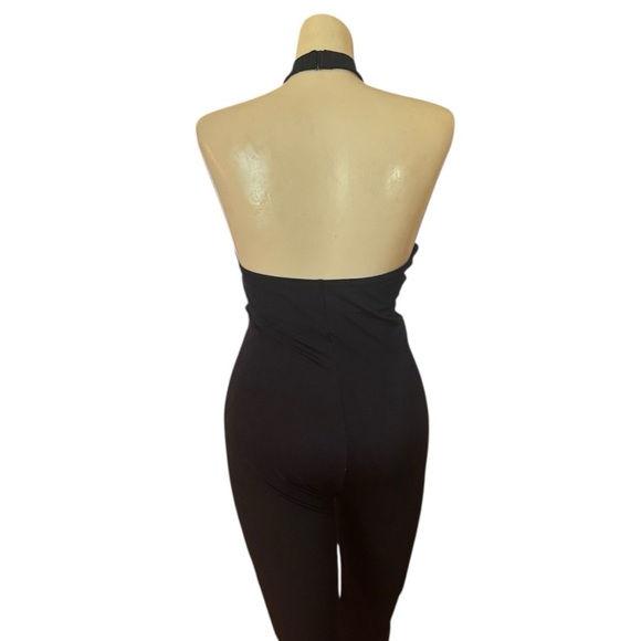 Popilush Black Halter Jumpsuit Medium - Picture 4 of 9